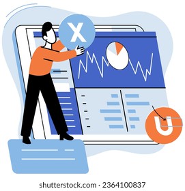 User experience design. Vector illustration. UX UI design, toolset for crafting engaging software experiences User experience design, pursuit of user-friendly interface in software design UX, compass