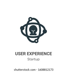 User experience glyph icon vector on white background. Flat vector user experience icon symbol sign from modern startup collection for mobile concept and web apps design.