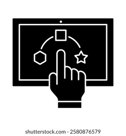 User Experience – Hand Clicking on Screen Icon Representing Interaction Design and User-Focused Digital Interface