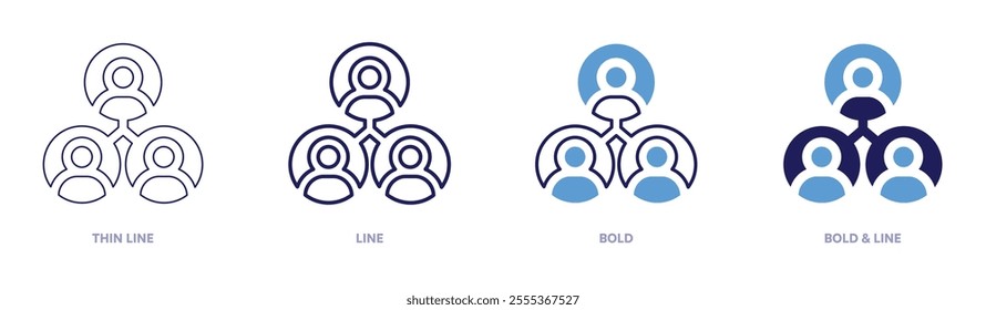 User experience icon in 4 different styles. Thin Line, Line, Bold, and Bold Line. Duotone style. Editable stroke.