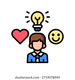 Ilustración vectorial de color lineal del icono de experiencia de usuario
