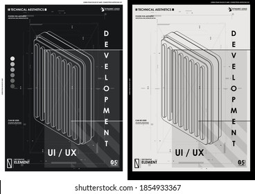User experience, user interface in e-commerce. Web design and mobile template. design and development, testing, SEO, social marketing, to publishing and launch. Concept of Hud poster with UI elements.