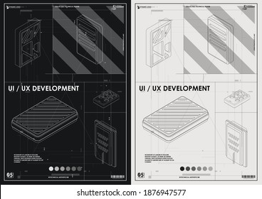 User experience, user interface in e-commerce. Web design and mobile template. design and development, testing, SEO, social marketing, to publishing and launch. Concept of Hud poster with UI elements
