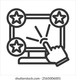 User Experience Outline Icon Vector Illustration