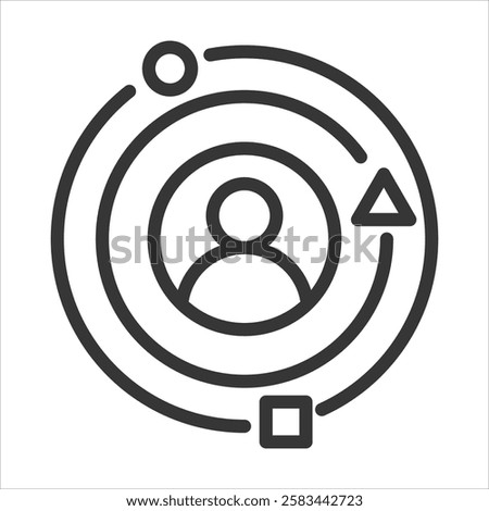 User Experience Outline Icon Vector Illustration