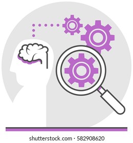 User Experience Research - Infographic Icon Elements from UX Design Set. Flat Thin Line Icon Pictogram for Website and Mobile Application Graphics.