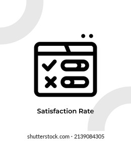 User Experience Satisfaction Rate Icon with Outline Style, Vector Editable