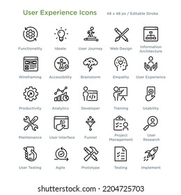 User Experience UX Icons - Outline