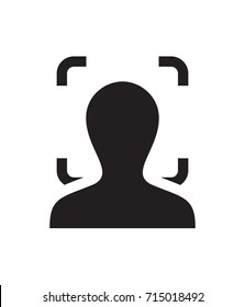 User Face Scanning icon on white background. Vector illustration.
