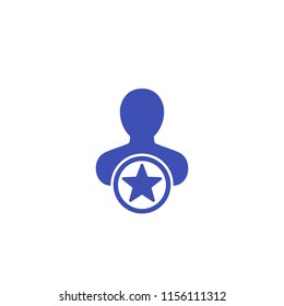 User, favorite icon with star