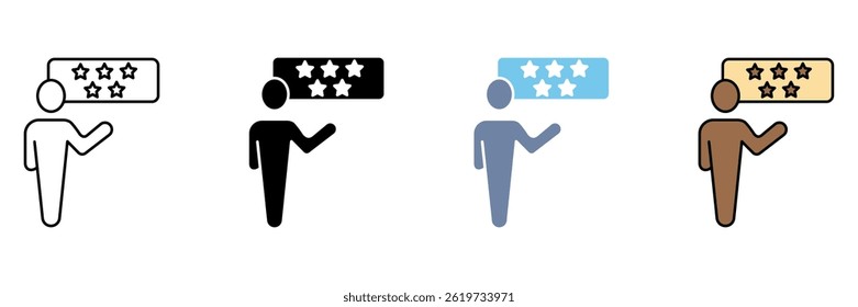 Icono de línea de concepto de Comentarios de usuario. Ilustración de elemento simple.