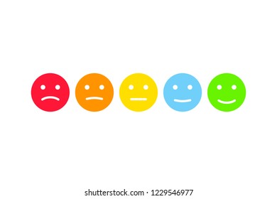 User feedback emoticons infographics set. Customer survey testimonials smiley illustration