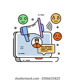 User Feedback Fill Color Icon, Vector illustration