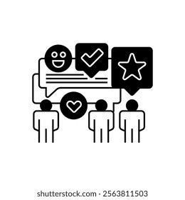 User Feedback Glyph Icon. linear style sign for mobile concept and web design. Outline vector icon.