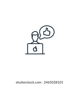 Icono de Comentarios de usuario. Icono monocromo de comportamiento de usuario simple para Plantillas, Diseño web e infografías