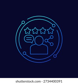 user feedback icon, share review linear design