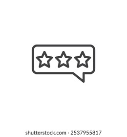 User Feedback line icon. linear style sign for mobile concept and web design. User experience outline vector icon. Speech bubble with stars symbol, logo illustration. Vector graphics