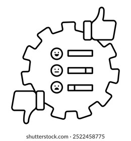 User Feedback Management Icon. Representing Feedback Handling. Data Management. User Insights. Sentiment Analysis. Vector Editable icon.