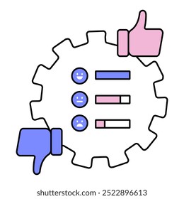 User Feedback Management Icon. Representing Feedback Handling. Data Management. User Insights. Sentiment Analysis. Vector Editable icon.