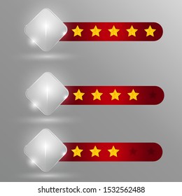 User feedback voting symbols from zero to five points. Creative star rating elements set for ranking interface, web or mobile user judgment, assessment rating bar