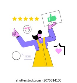 User feedback and website rating abstract concept vector illustration. Customer feedback, review website, non commercial product evaluation, rating service, sharing experience abstract metaphor.