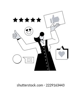 User feedback and website rating abstract concept vector illustration. Customer feedback, review website, non commercial product evaluation, rating service, sharing experience abstract metaphor.