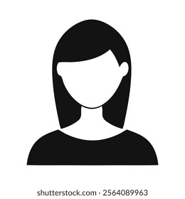User Female Vector Flat Color People Person Profile Avatar in Pictogram Icon illustration