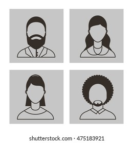 user figure social community vector illustration design
