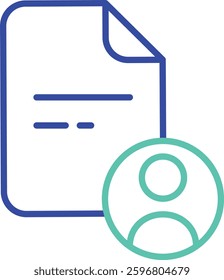 User File outline dual color vector illustration icon design