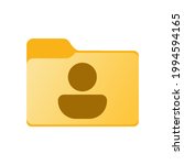 User files folder icon. My documents. Computer desktop icons pack element. Personal directory sign. Linux open source UI shortcut theme customisation. Contact human people shape vector illustration.