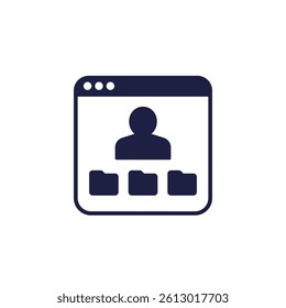 User files, personal data icon on white
