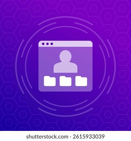 User files, personal data icon for apps or web