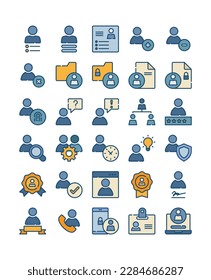 ilustración vectorial del paquete de iconos web de esquema rellenado por el usuario