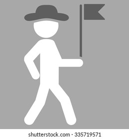 User Flag Guide vector icon. Style is bicolor flat symbol, dark gray and white colors, rounded angles, silver background.