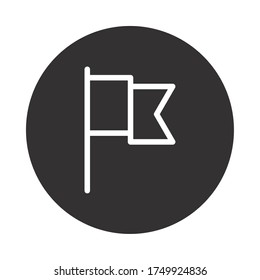 Benutzerflaggensymbol auf weißem Hintergrund, Blockstil, Vektorgrafik