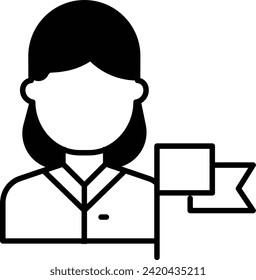 User flag solid glyph vector illustration