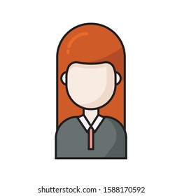user flat color line icon 