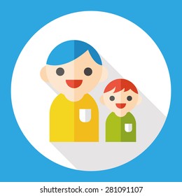 user flat icon with long shadow