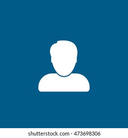 User Flat Icon On Blue Background