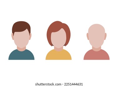 conjunto de iconos planos de usuario, símbolos avatares masculinos y femeninos