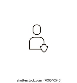 User flat icon. Single high quality outline symbol of people for web design or mobile app. Thin line signs of business for design logo, visit card, etc. Outline pictogram of restaurant