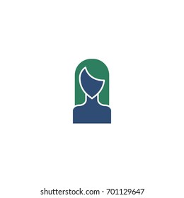 User flat icon. Single high quality outline symbol of people for web design or mobile app. Thin line signs of business for design logo, visit card, etc. Outline pictogram of restaurant