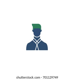 User flat icon. Single high quality outline symbol of people for web design or mobile app. Thin line signs of business for design logo, visit card, etc. Outline pictogram of restaurant