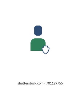 User flat icon. Single high quality outline symbol of people for web design or mobile app. Thin line signs of business for design logo, visit card, etc. Outline pictogram of restaurant