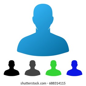 User flat vector pictogram. Colored user gradient, gray, black, blue, green pictogram versions. Flat icon style for web design.