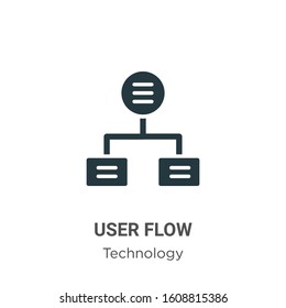 User Flow Glyph Icon Vector On White Background. Flat Vector User Flow Icon Symbol Sign From Modern Technology Collection For Mobile Concept And Web Apps Design.