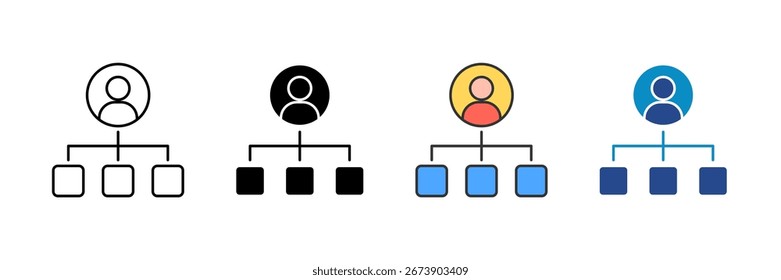 User Flow Icon Set Multiple Style Collection