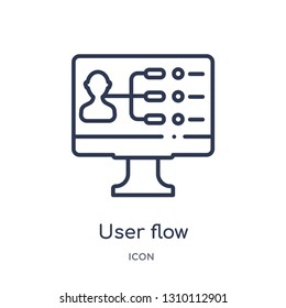 user flow icon from technology outline collection. Thin line user flow icon isolated on white background.