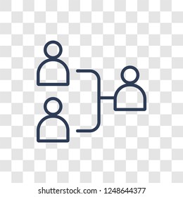 User flow icon. Trendy linear User flow logo concept on transparent background from Technology collection