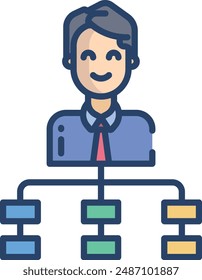 user flow linear color illustration icon